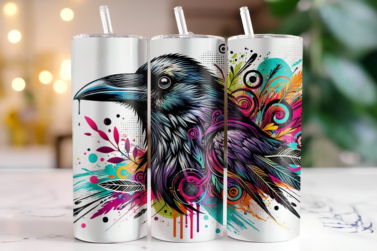 Crow Tumbler Wrap | Sublimation | Tumblers example image 1