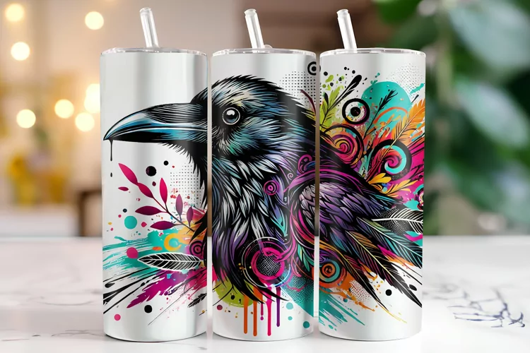 Crow Tumbler Wrap | Sublimation | Tumblers