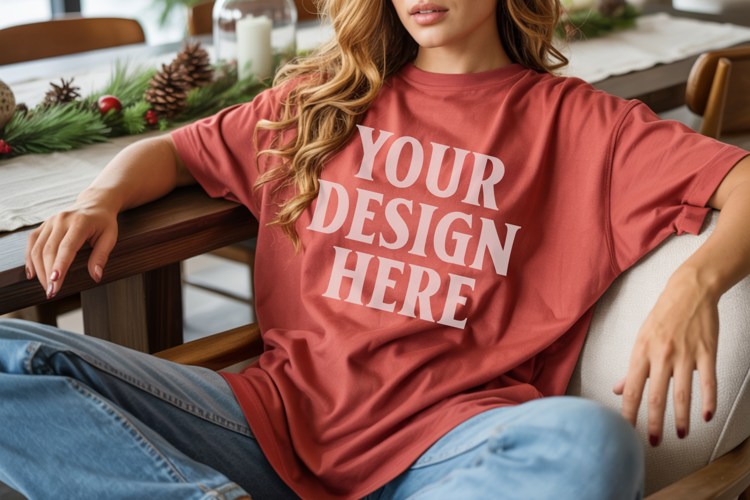 Chili Christmas Comfort Colors 1717 T-shirt Mockup