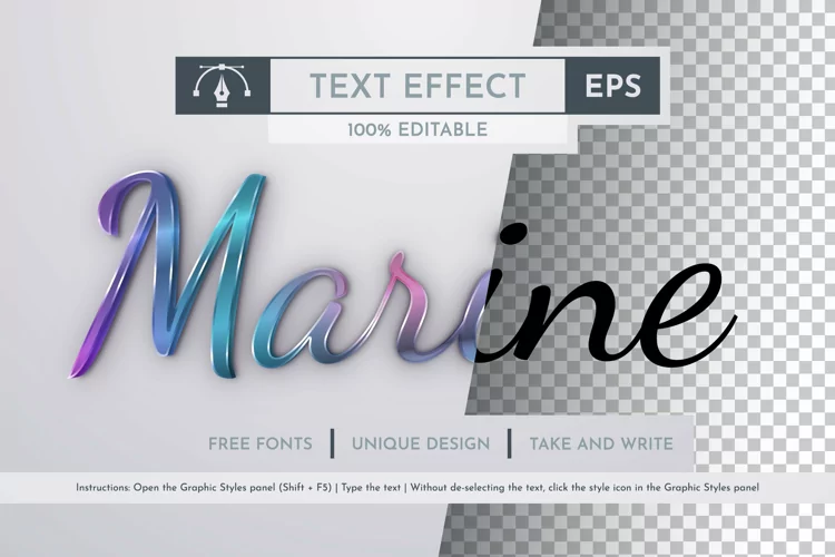 Marine - Editable Text Effect, Font Style