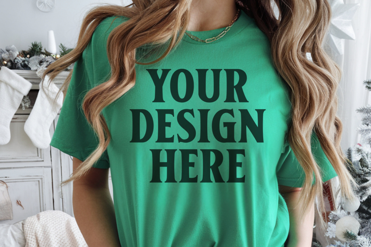 Island Green Christmas Comfort Colors 1717 Mockups, CC 1717