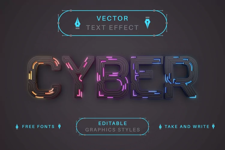 Cyber Cable - Editable Text Effect, Font Style