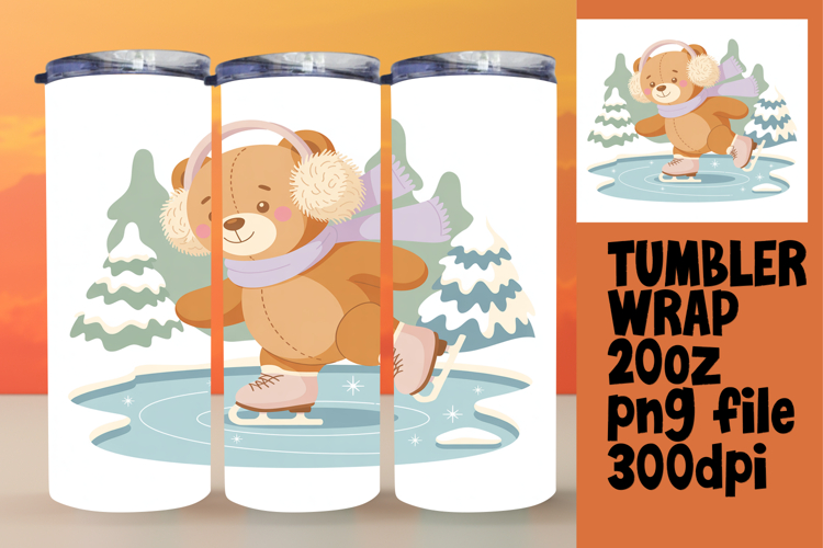 LUXE 20oz Tumbler Wrap Design , Cute Bear