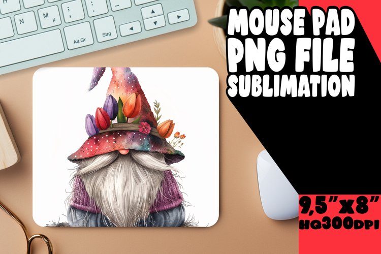 Sweet Springtime Gnome Watercolor Mouse Pad Collection