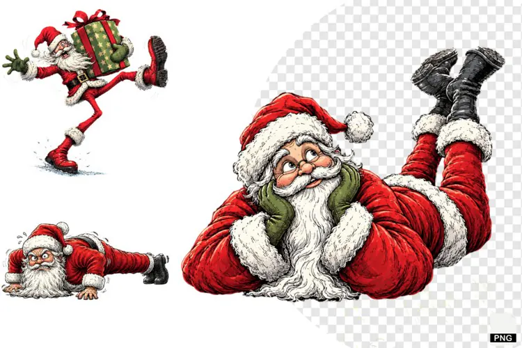 Funny Quirky Santa PNGs