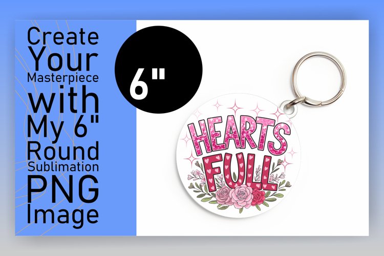 Artful Round Design for Keychains , Valentines
