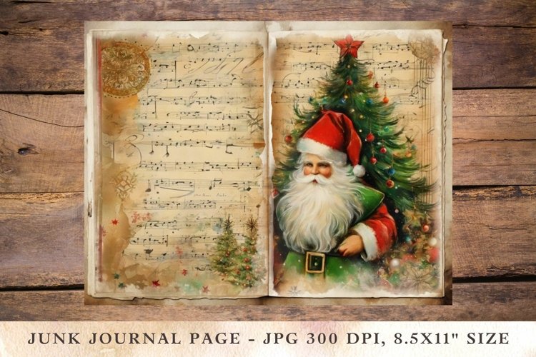 Printable Junk Journal Pages christmas santa claus 7