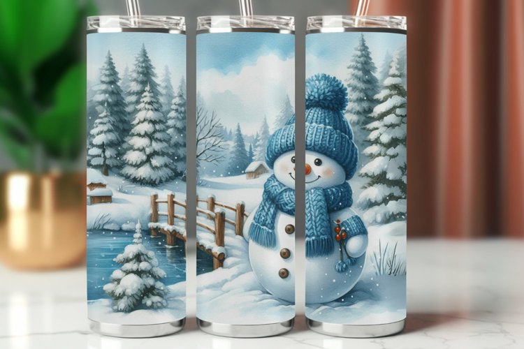 Tumbler Wrap 20 oz - christmas snowman