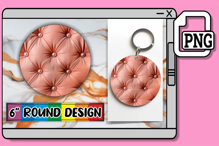 Puff Quilted Pattern Round Circle Sublimation