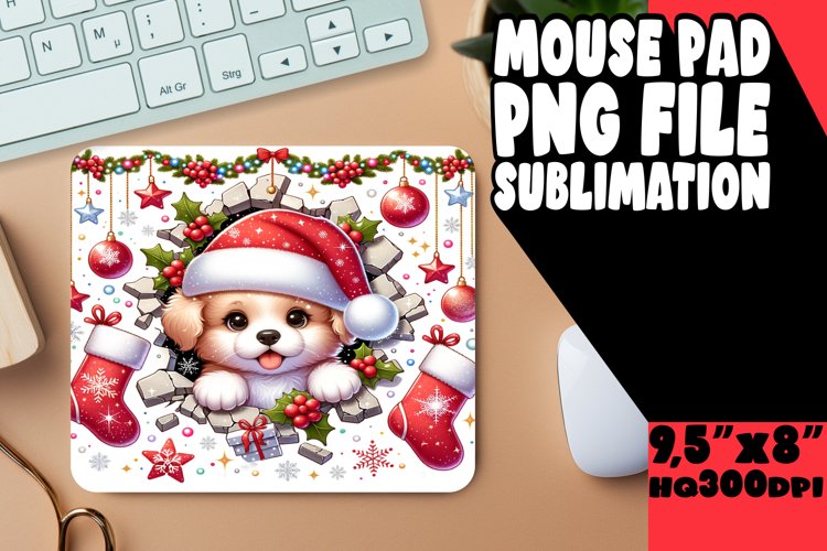 Holiday Spirit 3D Hole in Wall Mousepad