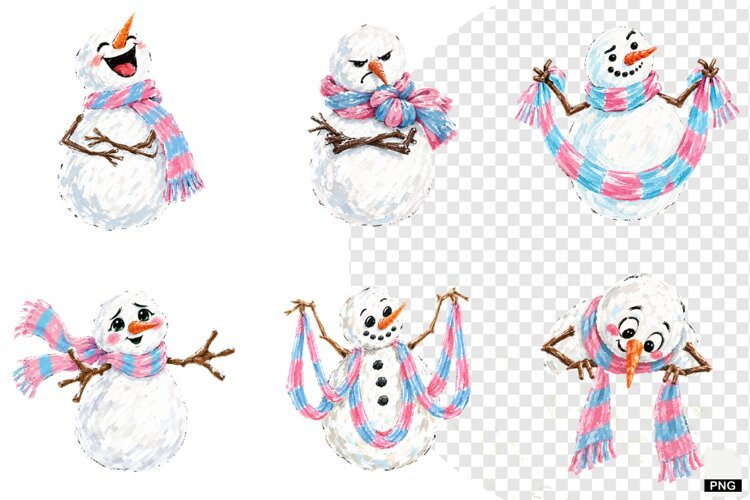 Christmas Snowman PNGs example image 1