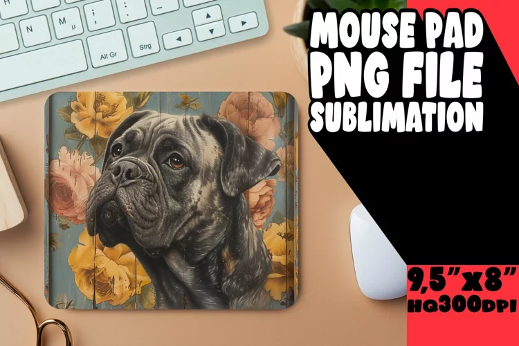 Holiday Dog Woodgrain Desk Pad