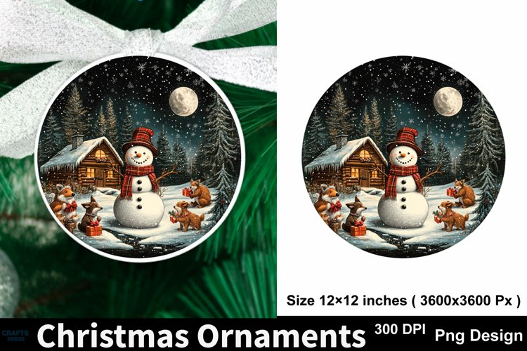 Christmas Ornaments PNG Round Sign PNG, Christmas Round Sign