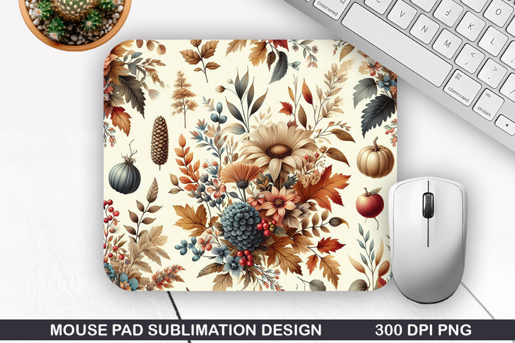 Flowers Mouse Pad Sublimation, Autumn Mouse Pad PNG Design