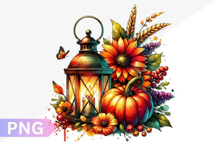 Autumn Harvest Pumpkin Sublimation - Pumpkin Clipart Design