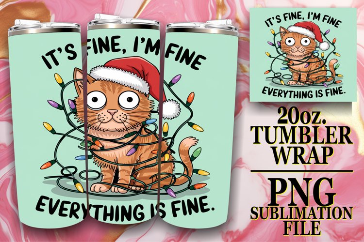 Vibrant Mornings 20oz tumbler wrap, Xmas