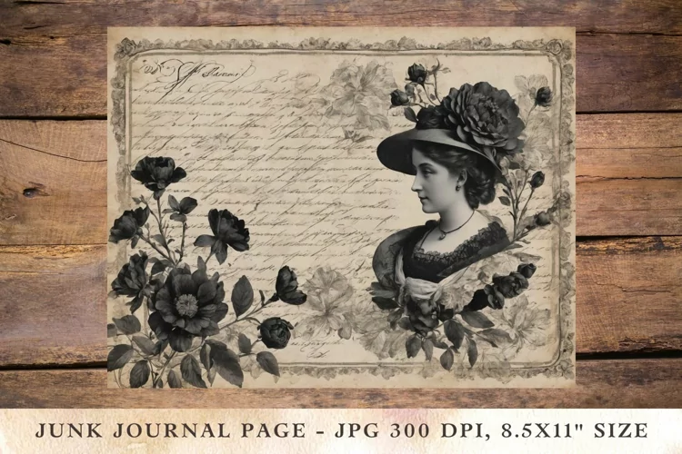 Printable Junk Journal Pages victorian woman girl 45