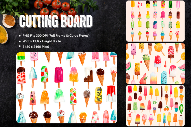 Ice Cream Cutting Board Summer Parties Chopping Board_49