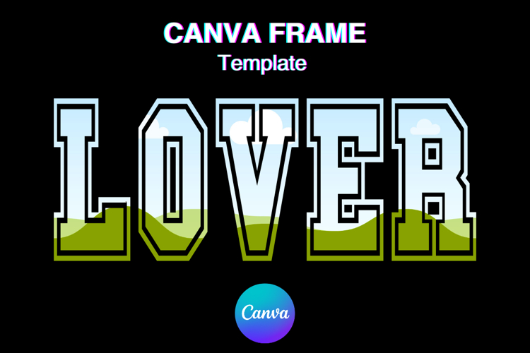 LOVER Canva Frame Varsity Valentines Day Photo Frame Shirt