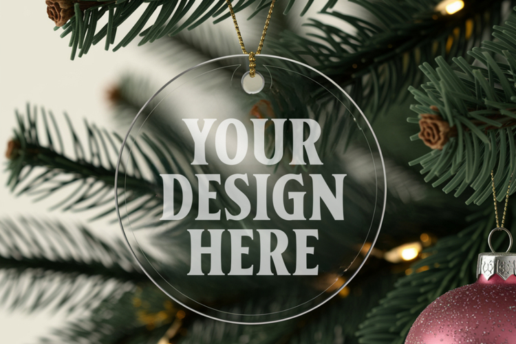 Acrylic Christmas Ornament Mockup , christmas ornament mocku