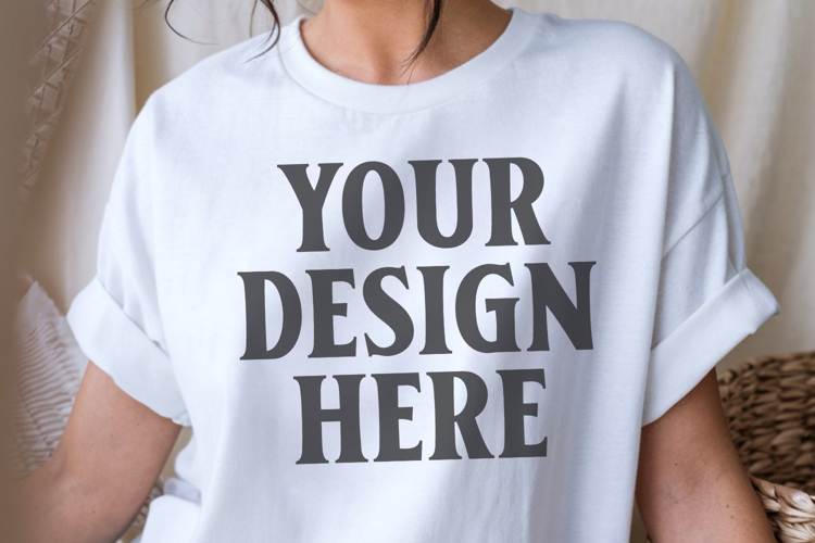 Comfort Colors 1717 White T-Shirt mockup , CC 1717