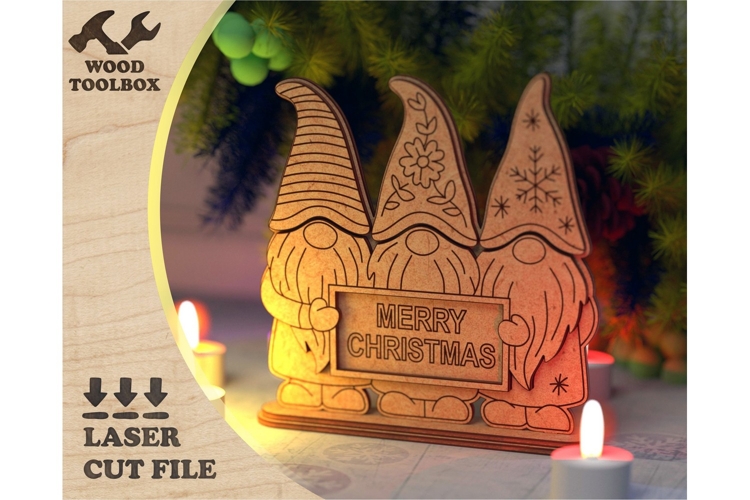 Scandinavian Christmas Gnomes Laser Cut SVG
