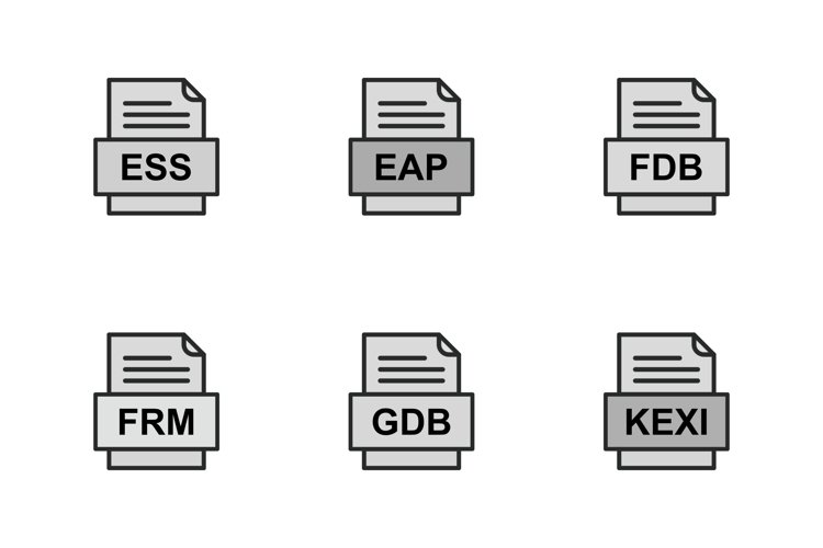 Set Of File Formats Icons example image 1