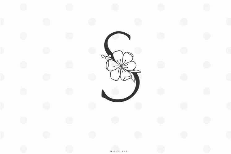 Floral letter svg cut file example image 1