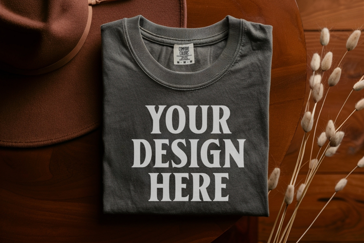 Pepper Comfort Colors 1717 Folded Tshirt Mockups