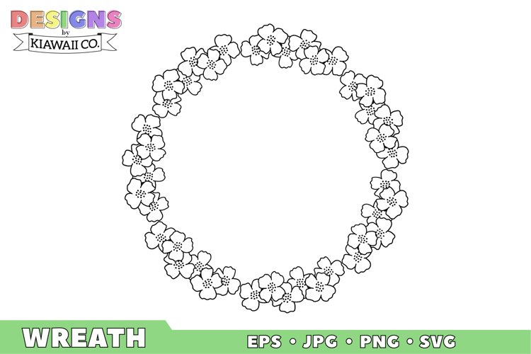 Flower Wreath 1 EPS, JPG, PNG, SVG example image 1