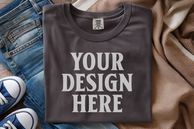 Pepper Comfort Colors 1717 Folded Tshirt Mockups