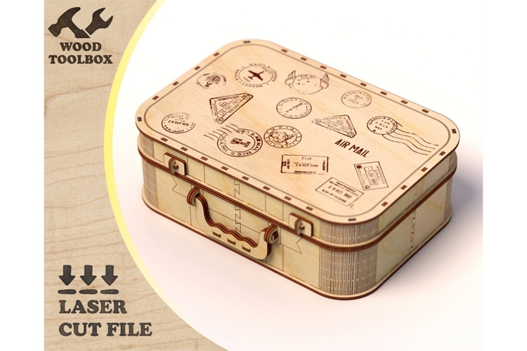 Vintage Suitcase Laser Cut File example image 1
