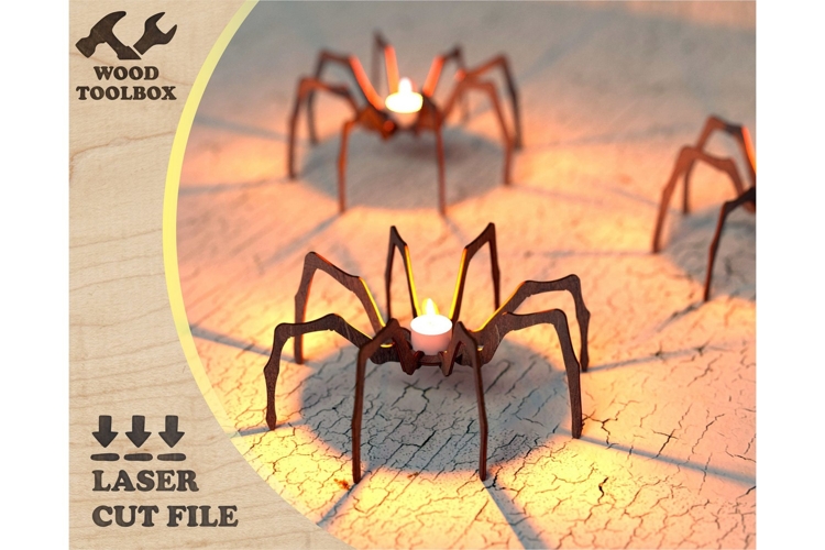 Spider Candle Holder Laser Cut File