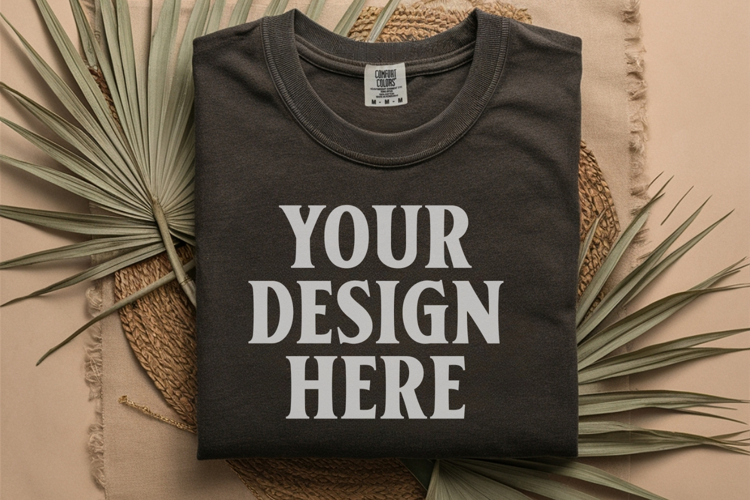 Pepper Comfort Colors 1717 Folded Tshirt Mockups