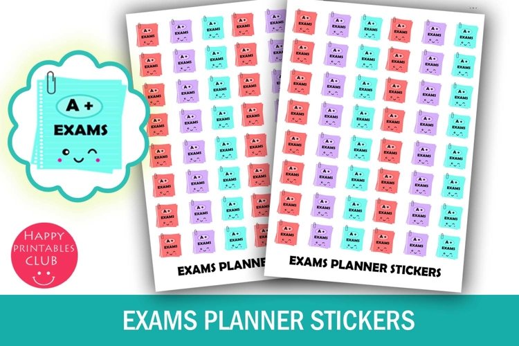 Exams Planner Stickers- Student Planner Stickers- Exam Icons example image 1