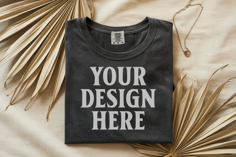 Pepper Comfort Colors 1717 Folded Tshirt Mockups