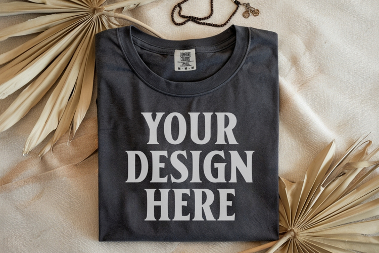 Pepper Comfort Colors 1717 Folded Tshirt Mockups