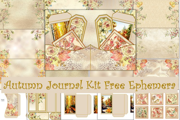 Autumn Fall Journal Kit Free Ephemera JPEG and PNG example image 1