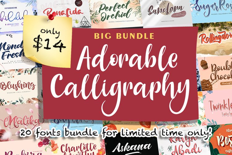 Adorable Calligraphy Bundle example image 1