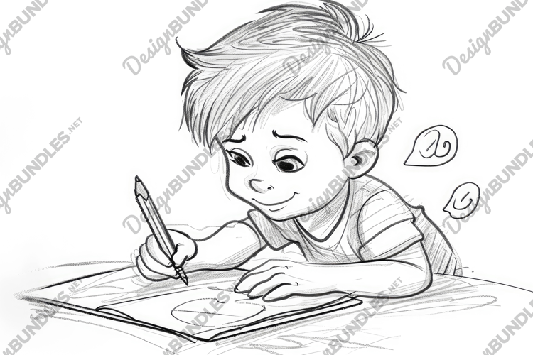 Drawing of a Boy Background Wallpaper