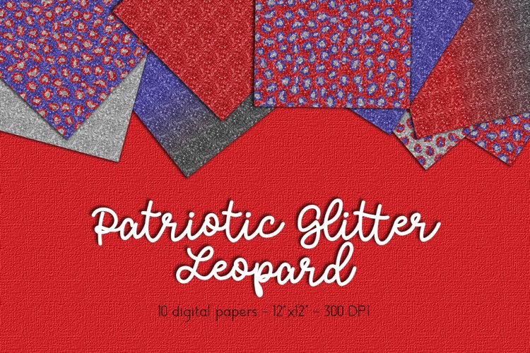 Glitter Leopard Digital Paper Set example image 1