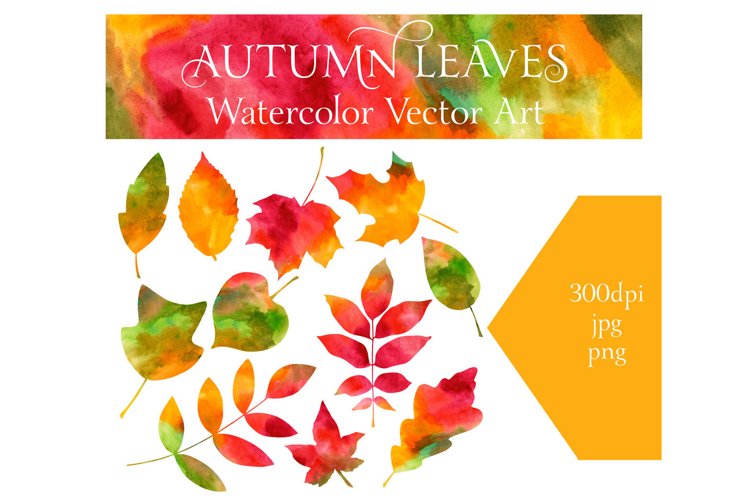 Watercolor Autumn Leaves example image 1