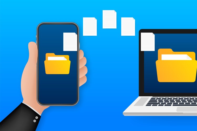 Data image file transfer between device smartphone. File example image 1