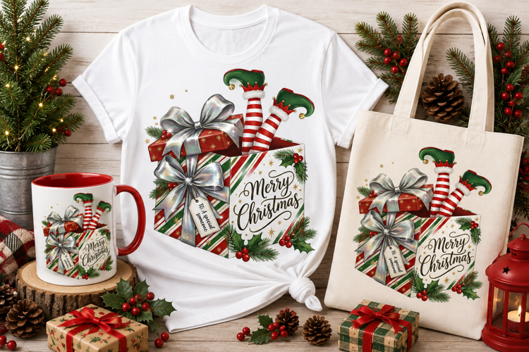 Merry Christmas Gift Box PNG | Holiday Present Clipart Desig