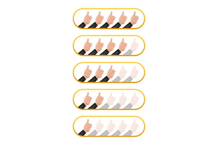 Thumbs up. Customer evaluation. Customer review rating. example image 1