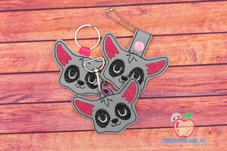 Baby Animal Face ITH KeyFob Snaptab example image 1