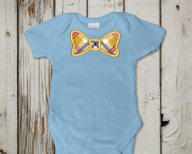 Bow Tie Applique Embroidery Design example image 1