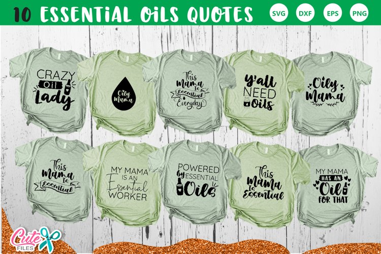 Essential Oil Quotes SVG Bundle |cut files for crafter example image 1