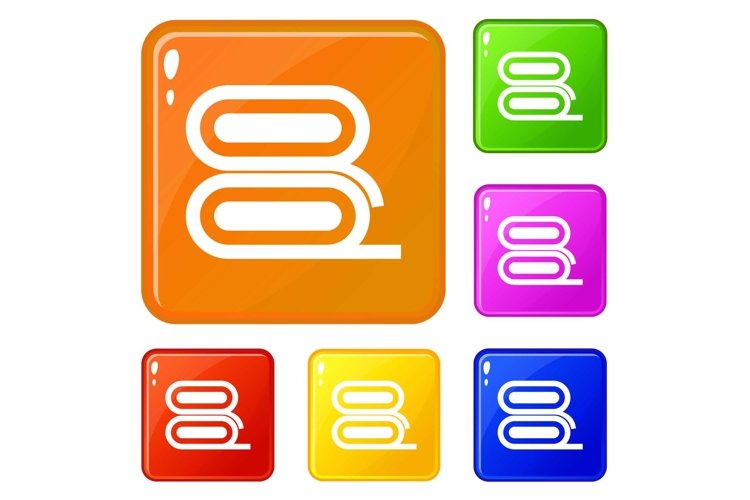 Fabric icons set vector color example image 1