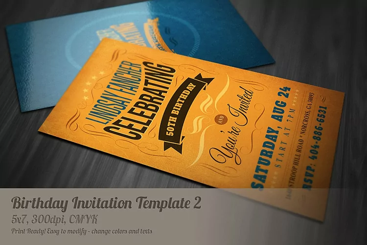 Retro Birthday Invitation 2